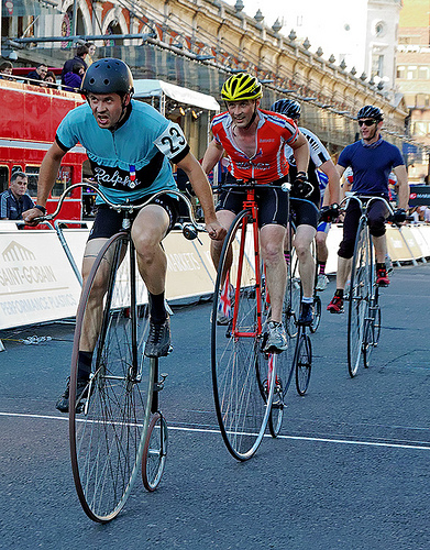 Brooks penny-farthing race, London nocturne